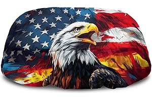 Brosoneto Eagle American Flag Waterproof Winch Cover, Badlands Winch Cover, Breathable Winch Dust Covers, Winch Protection Cover Dust-Proof, UV-Resistant for Electric Winches