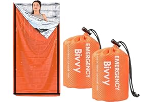 Deecam Emergency Sleeping Bag, Survival Bivy Sack Mylar Thermal Emergency Blanket Waterproof Lightweight Portable Shelter for