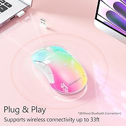 memzuoix 2.4G LED Wireless Mouse, Rechargeable