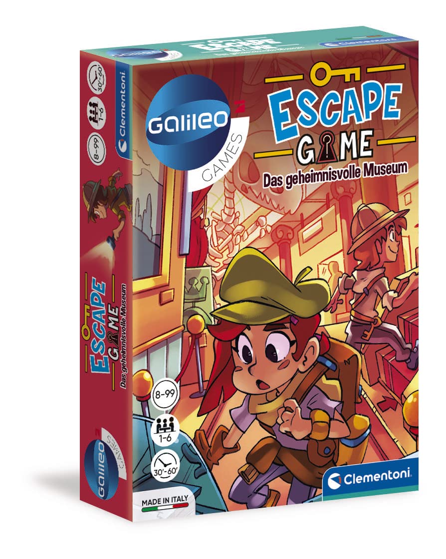 Clementoni 59227 Escape Game - The Mysterious Museum, Exciting Board Game for Puzzle & Puzzles, Includes Note Cards and Props, Family Game from 8 Years