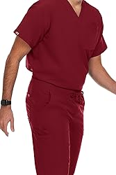 Hey Collection Men Stretch Scrubs Set V-Neck Scrub