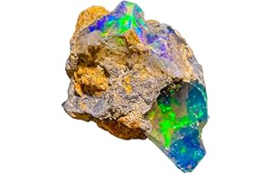 LARA GEMS STONES AND JEWELLERS Ethiopian Welo Opal Rough Stone – AA+ Natural Raw Fire Opal for Jewelry Making | Handpicked Crystal Rock | October Birthstone Gemstone Gift