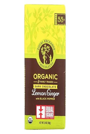 Equal exchange chocolates, Organic Dark chocolate, Lemon ginger with Black pepper (745998990239)