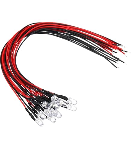 Uxcell Lot De 10 Diodes électroluminescentes LED 5 Mm Pré-câblées Blanc DC3-6 V