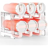 Yieach Large Stanley Cup Holder With Handle Groove,Stackable Tumbler and Water Bottle Organizer for Kitchen Cabinets,2 Tier Waterbottle and Cup Storage Organizer for 40 OZ Yeti,Owala,Yeti Storage