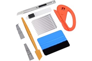EHDIS Vehicle Window Vinyl Wrap Tint Film Tools: 4 Inch Felt Squeegee, Zippy Cutter, Utility Knife with 10 Blades, Mini Stick