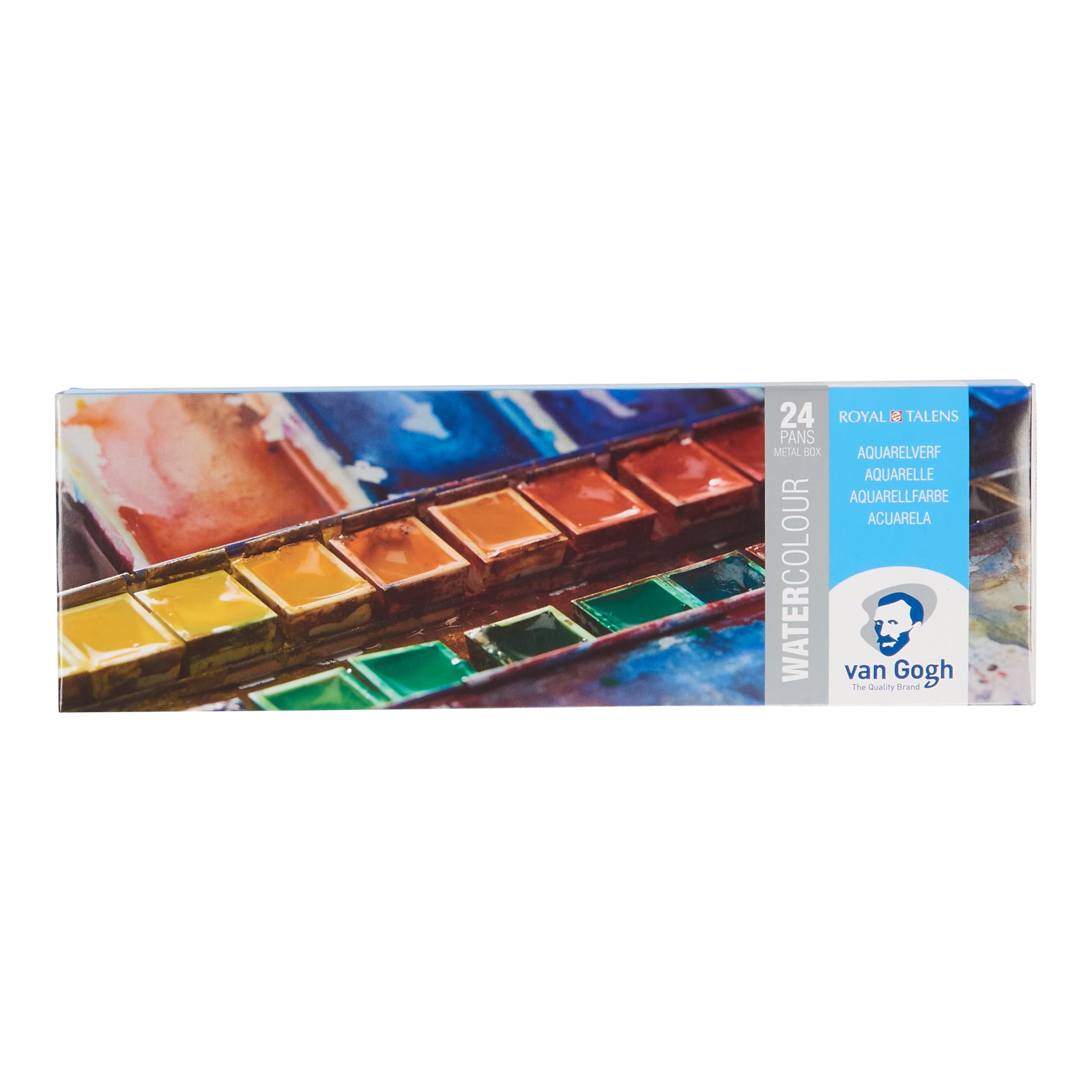 Van Gogh Watercolour Paint Set, Metal Tin, 24-Half Pan