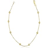 14k Yellow Gold Filled Satellite Ankle Bracelet Anklet Jewelry for Women (4 mm beads, 10 inch)