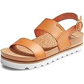 Ustogi Women's Platform Sandals Arch Support Beach Slides for Woman Orthotic Summer Causal Cork Footbed Adjustable Buckle Elastic Band Cushion Cute Flatform sandalias de mujer