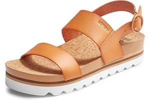 Ustogi Women's Platform Sandals Arch Support Beach Slides for Woman Orthotic Summer Causal Cork Footbed Adjustable Buckle Elastic Band Cushion Cute Flatform sandalias de mujer