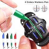 FUZVOL Golf Ball Line Marker 6 Pcs Alignment Kit with 4 Markers 2 Templates view 3