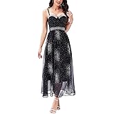 LEHOYIANG Women's Elegant Rhinestone Sleeveless Party Club Clubwear Evening Long Slim Cocktail Wedding Dress Dresses Black