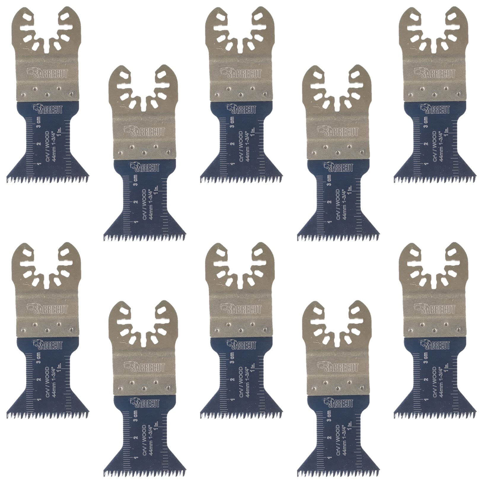 10 x SabreCut SP44J_10 44mm Fast Fit Japan Coarse Cut Blades Compatible with Dewalt Stanley Black and Decker Bosch Fein Makita Milwaukee Einhell Parkside Ryobi Worx Multi Tool