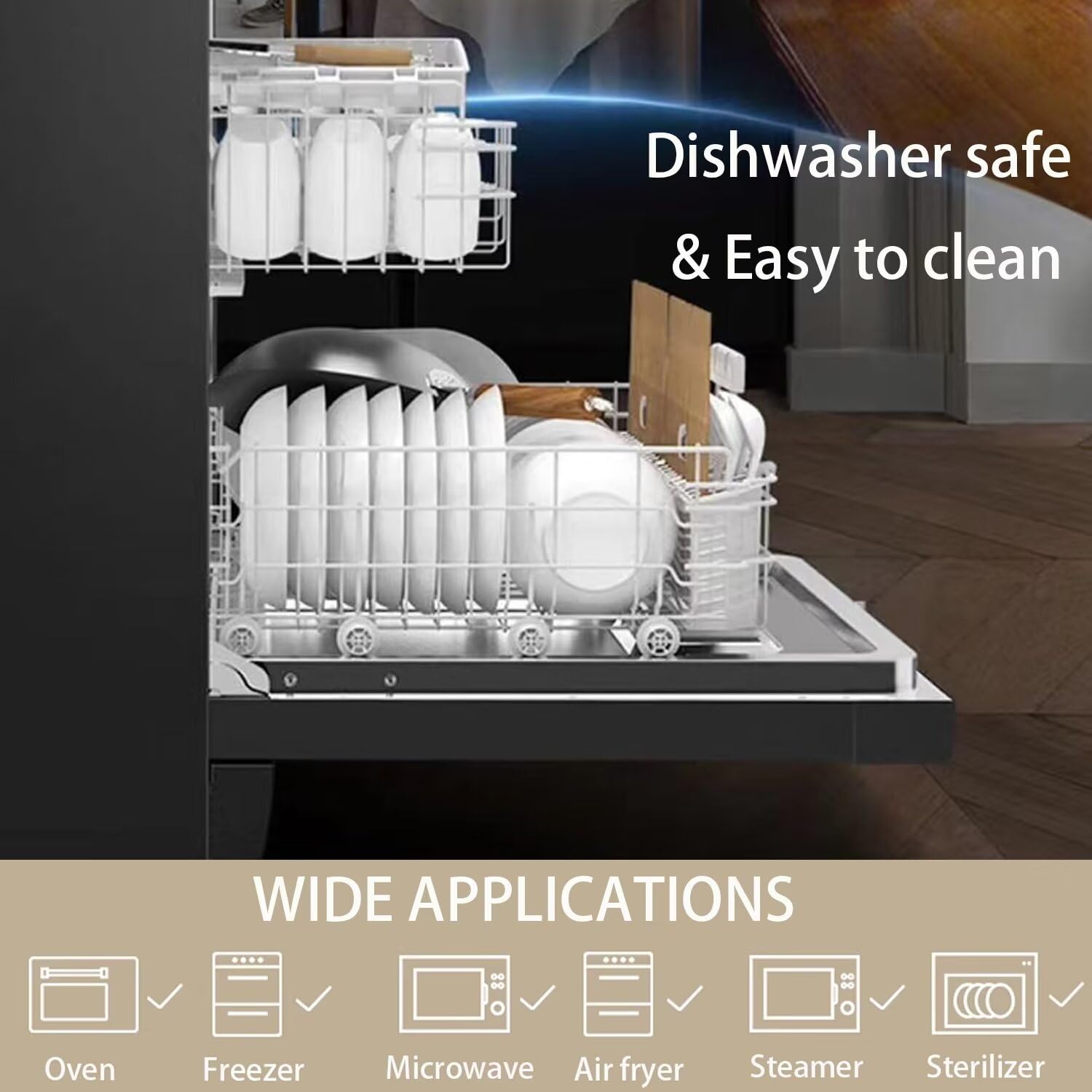 EAWON 2 Pack AirFryer Silicone Liners with Reusable AirFryer Liner Pot Bake Tray 8'' Silicone Airfryer Liner Basket Bowl Mat Non-Stick 3-7 QT Oven Microwave Accessories