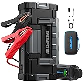 AVAPOW 6000A Car Battery Jump Starter(for All Gas or up to 12L Diesel) Powerful Car Jump Starter with Dual USB Quick Charge and DC Output,12V Jump Pack with Built-in LED Bright Light