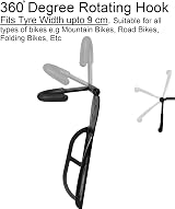 RSE Heavy Duty Bike Wall Mount Garage Hook Storage Rack Vertical Bicycle view 2