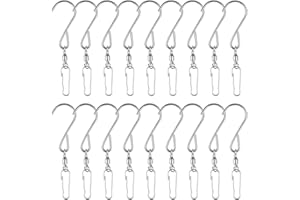 TKYPZY 20 Pack Swivel Hooks for Hanging Wind Spinners Stainless Steel Swivel Hook Clips for Wind Chimes Bird Feeder Crystal Twisters 360 Degree Rotating Wind Spinner Hooks Party Supply (Silver)