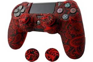 Skin for Ps4 Controller, Anti-Slip Silicone Shell Cover Case with 2pcs Thumb Grip Caps for PS4/ Slim/Pro Dualshock 4 Controll