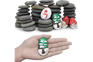 Markdang Rocks for Painting 40pcs 2-3” River Rock for Paint Natural Flat & Smooth Stones for Painting for Kids & Adult Craft Gift