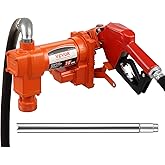 VEVOR Fuel Transfer Pump, 12V DC 16 GPM 1/4 HP, Gasoline Extractor Pump with Automatic Nozzle, Discharge Hose & Suction Pipe 