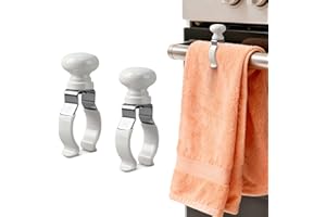 Towel Clips Holder Kitchen:2 Pack Metal Towel Clips - Rust & Heat Resistant Towel Holder for Oven Handle, Dishwasher, Bathroo