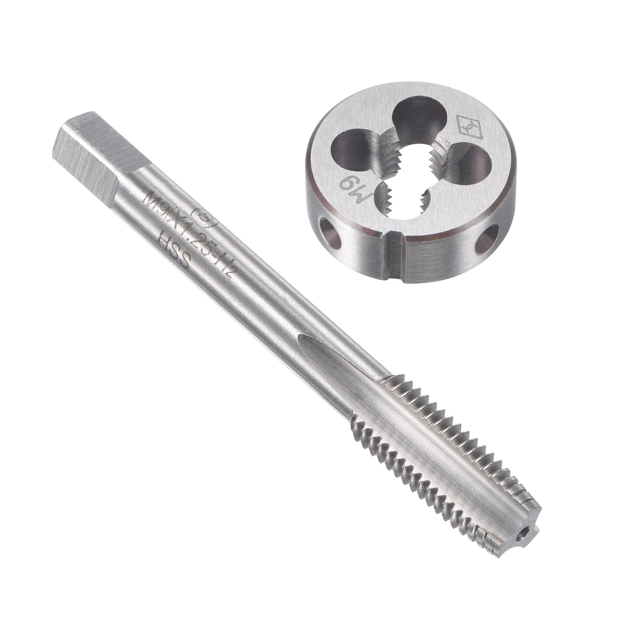 MACHSWON M9 x 1.25mm Metric Tap and Die Set - Machine Thread Screw Tap with Round Threading Die Kit for Thread Repair