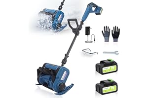 Electric Snow Shovel, 12" Snow Blower Cordless 21V 3000mAh Batteries, 19.7FT Throw Distance, Lightweight 14lb, Battery Snow B