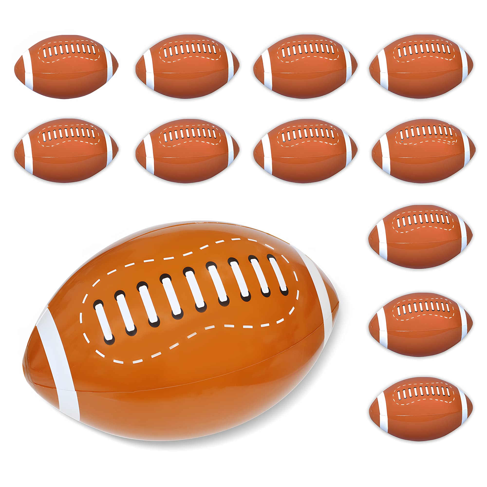 Photo 1 of Novelty Place 12Pcs Giant Inflatable Football for Kids, 16 Inches Blow Up Footballs Toys Sport Balls, Summer Pool Beach Balls, Football Party Decoration