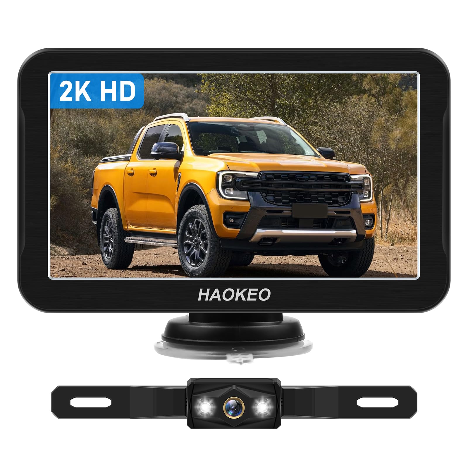 Photo 1 of Backup Camera for Truck 7 Inch HD 2K Front Rear View Monitor kit Auto Color Image Night Vision, IP69 Waterproof DIY Grid Lines for Car/Tractor/Semi-Trailers/Pickup H7