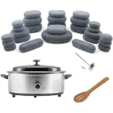 Hot Stone Warmer Zabrina Massage Stones Warmer HOT STONE MASSAGE KIT: 27 Basalt Stones + 6.5 Quart Hot Stone Heater