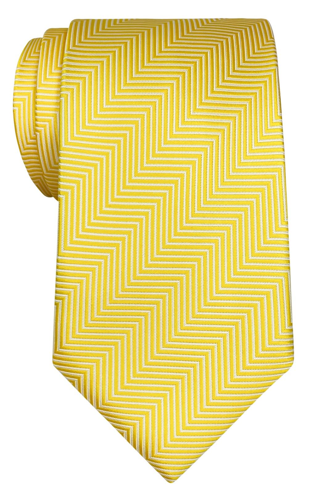 Retreez Herringbone Stripe Woven Men's Tie - Yellow