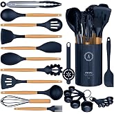 Silicone Kitchen Utensils Set, Heat-Resistant Cooking Utensils, BPA-Free | Food-grade Silicone Spatula Set for Nonstick Cookware,Kitchen Gadgets,Wedding Registry,New Home Housewarming Gift, Navy Blue