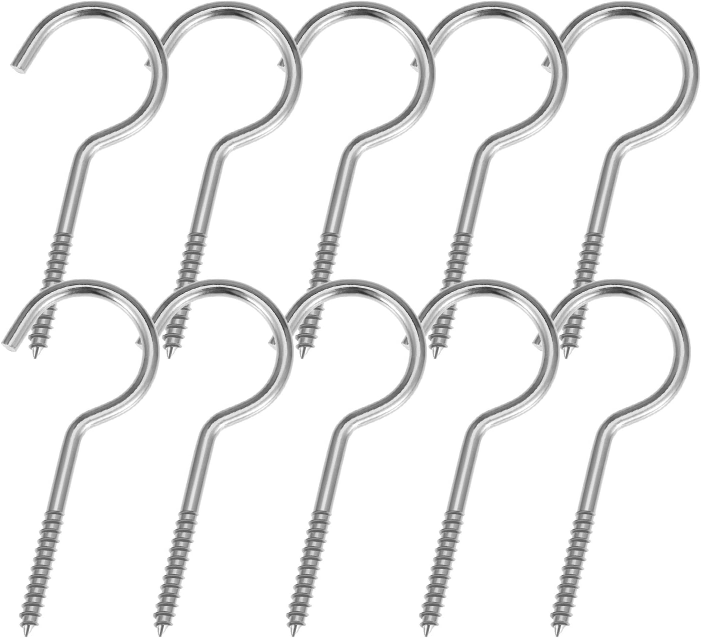 Pangda Large Screw Hooks Cup Hooks Ceiling Hooks, Length 4 Inches, 10 Pack