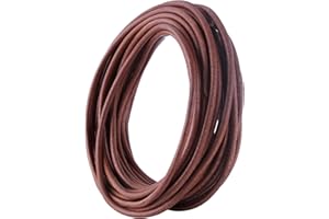 KONMAY 6.0mm Round Real Leather Cord, 3 Meters Dark Natural Leather String Cord for Jewelry Making, Necklaces, Bracelets and Crafting