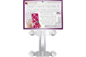 Guidelines4quilting Handle/Multi-Width Ruler Connector for Quilting Rulers and Templates - Made of Virtually Unbreakable Polycarbonate - Left-Handed Friendly - Premium Suction Cups and Built-In Handle
