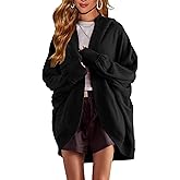 Women's Oversized Cardigan Hooded Fall Slouchy Long Sleeve Drop Shoulder Cozy Outwear Trendy Streetwear Coat