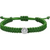 JENDEAR SHINE Cross Bracelet for Men, Adjustable Hand Woven Rope Bracelet, Cross Symbol Cool Bracelet for Men