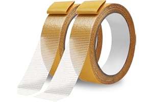 Storystore Double Sided Tape Heavy Duty, 2in x 132ft(20m x 2Roll) Fabric Carpet Tape Double Sided, High Sticky Strength Adhes