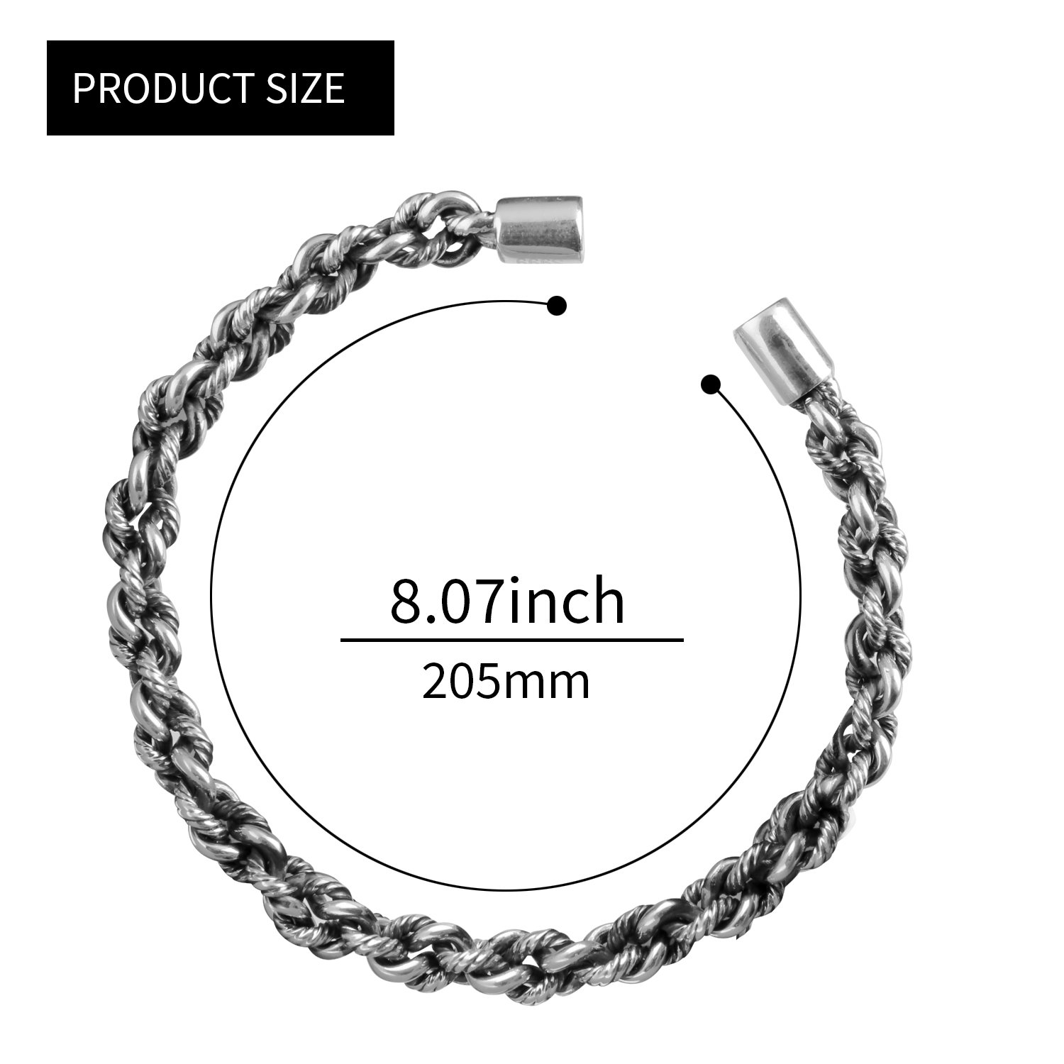 Cuff Bracelet,UHIBROS S999 Sterling Silver Twist Rope Vintage Bangle (Rope)