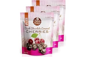 Chocolate Orchard Dark Chocolate Covered Cherries – Premium Dark Chocolate, Antioxidant Rich, Indulgent Snack, No Trans Fat – 5 Oz Bag (Pack of 3)