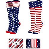 Zmart American Flag Socks - USA Patriots Republic Gifts, Knee High Socks for Women