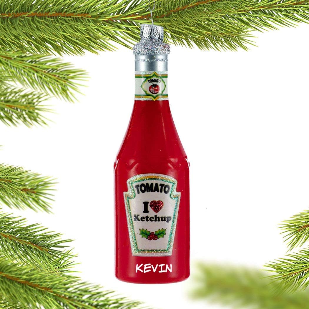 Personalized I Love Ketchup Christmas Ornament Home & Kitchen