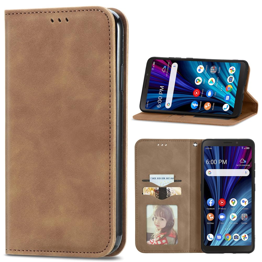 BaiFu Gentle Leather Case for Motorola Moto G54 5G, Magnetic Closure Wallet Case for Motorola Moto G54 5G Cover-02