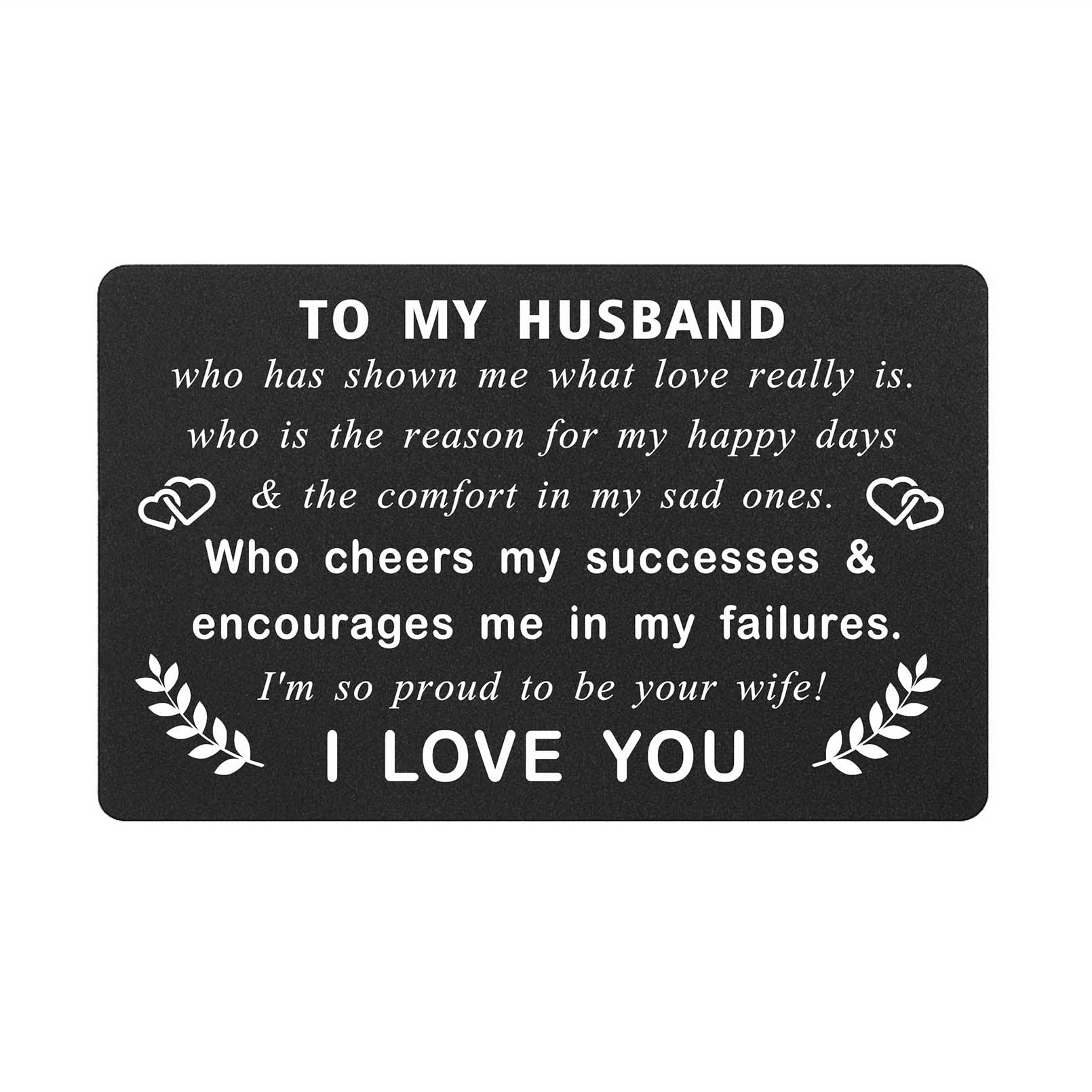 ABNTY Valentine's Day Card for Husband, Valentines Husband Gifts from Wife, I Love You Husband Wallet Card