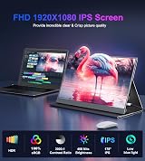 COOLHOOD 15.6 inch Portable Monitor 1080P USB-C HDMI HDR IPS Case view 5