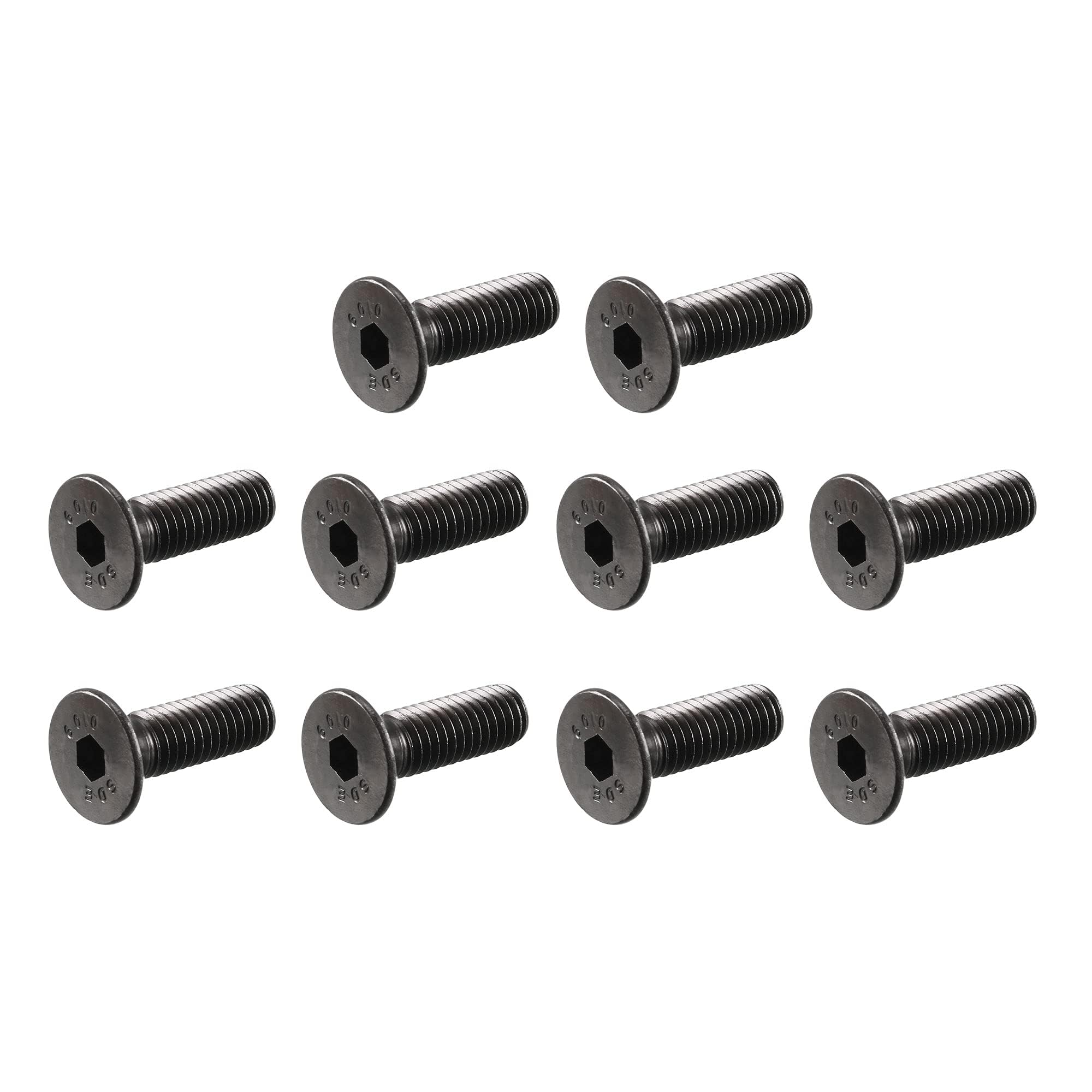TA-VIGOR 50Pcs Hex Socket Countersunk Head Screw Bolts, M5 x 16mm Alloy Steel Flat Head Socket Cap Screws Bolts Fasteners for Bicycle Motorcycle Repair, Machinery, Household Appliances, Black