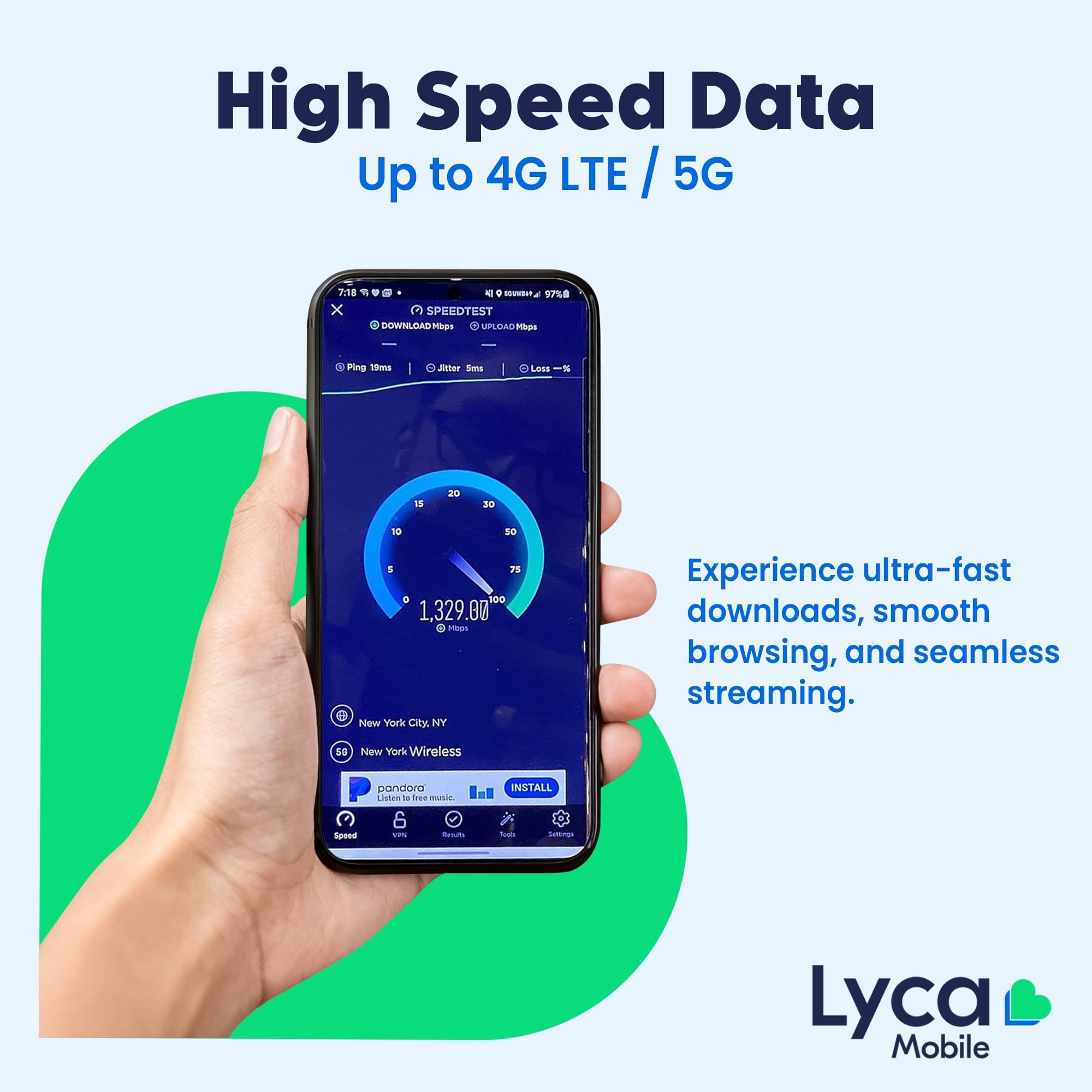 Lycamobile 30 Day USA Prepaid SIM Card with 15GB High Speed 4G LTE/5G Data with Hotspot, International Talk & Text to 100+ Countries, Quick Activation, Triple-Cut US Mobile SIM Card for Cell Phones
