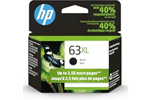 Original HP 63XL Black High-yield Ink Cartridge | Works with HP DeskJet 1112, 2100, 3600 Series, HP ENVY 4500 Series, HP Offi