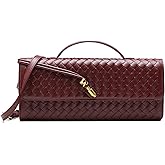 NEWBELLA Handwoven Women's Clutch Purse, Crossbody Bag with Adjustable Strap for Evening & Casual Use