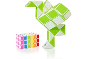CUBIDI® Magic Snake Cube | Fidget Snake Toy for Kids | Travel Toys for Kids Ages 4-8 | Great Gift for Boys and Girls Birthday, Christmas, Stocking Stuffers - 36 Blocks | 0.9 inch x 0.7 inch | Green